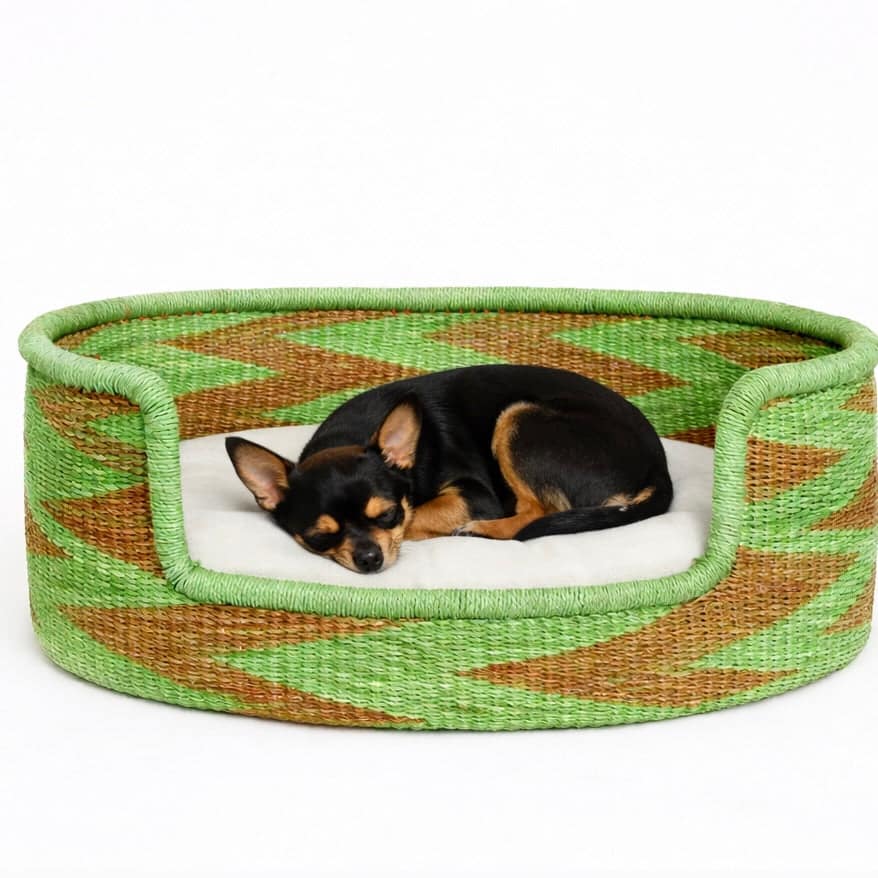 Mama Zuri Style African rattan woven pet bed basket style