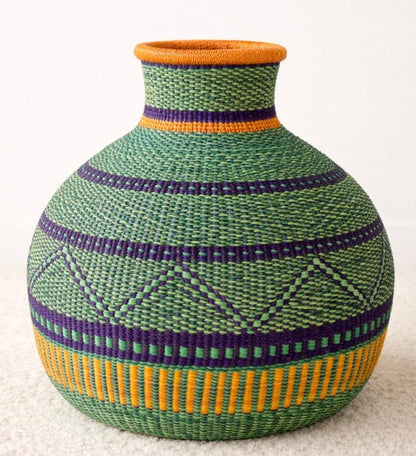 Mama Zuri Style Bolga Decor Baskets Decorative straw well made woven pot basket