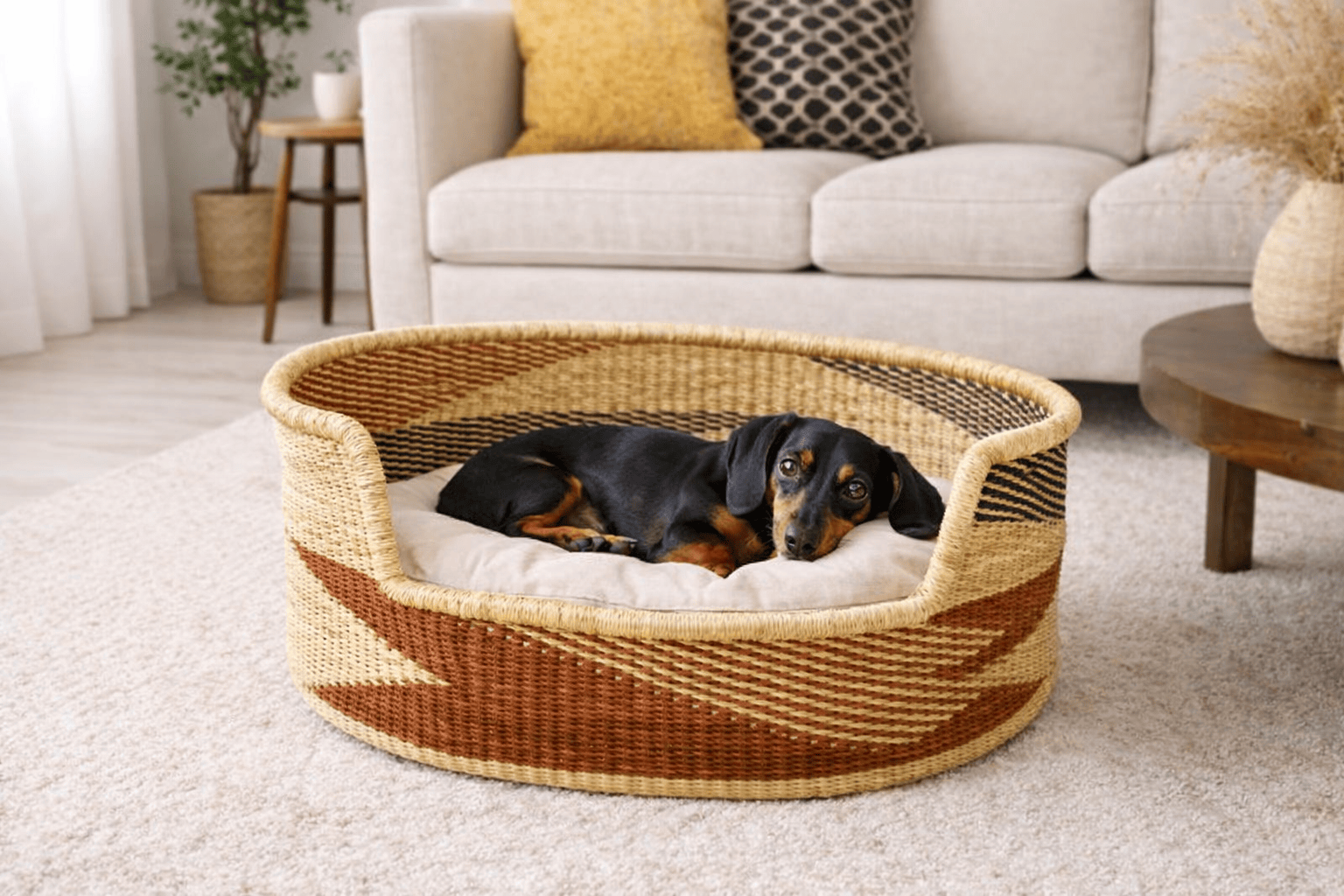 Mama Zuri Style Dog nest basket woven for pet lovers