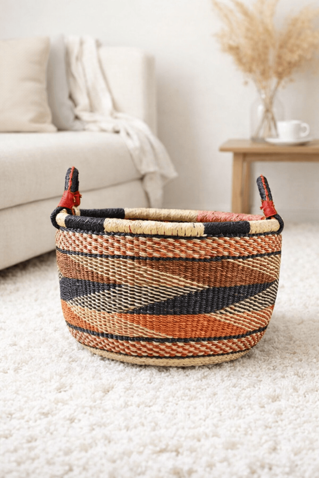 Mama Zuri Style Baskets Floor woven storage basket decor