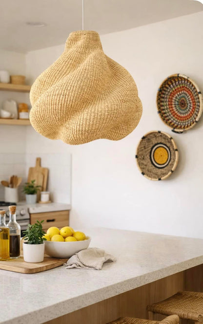Mama Zuri Style Modern  african woven light pendant Ghana made