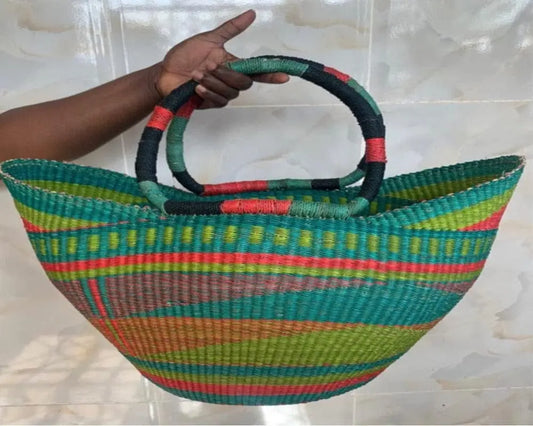 Mama Zuri Style U shopper basket U shopper picnic beach basket bag