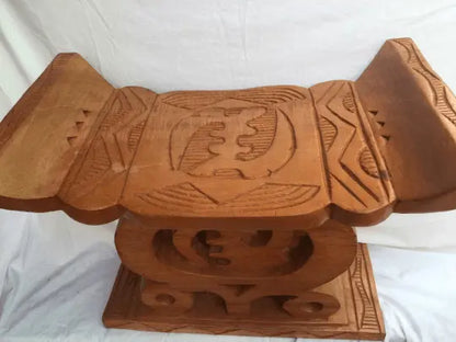 Mama Zuri Style polished Vintage Ghana wooden stool